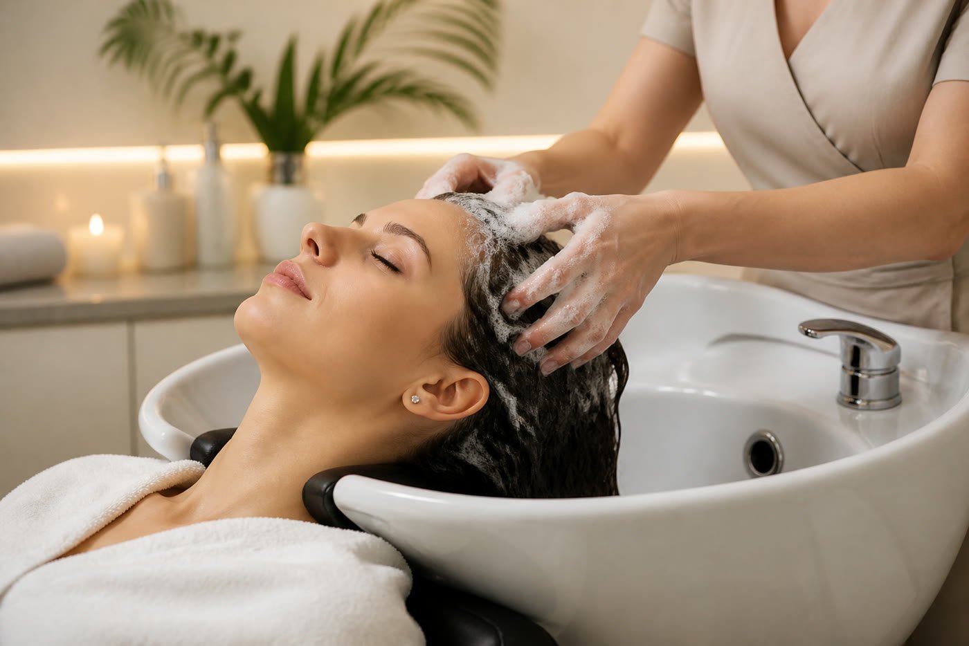 Massage nourishing hair wash and scalp massage